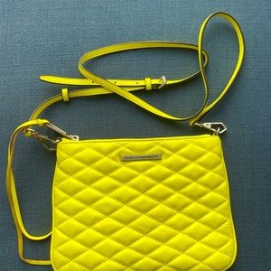 LOOK NEW- REBECCA MINKOFF CROSSBODY NEON YELLOW BAG!!!